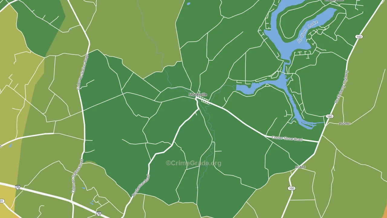 Shanksville, PA Map of Murder Rates