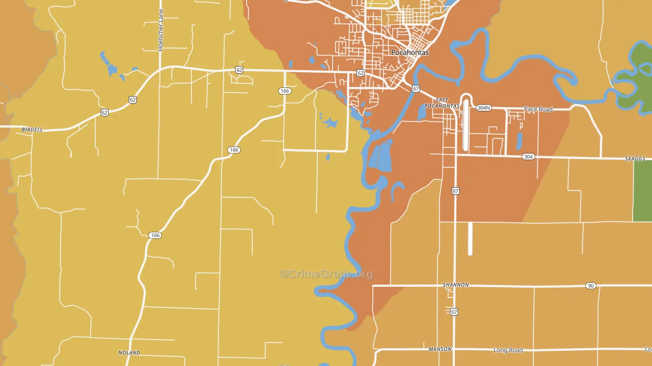 Shannon, AR Map of Murder Rates
