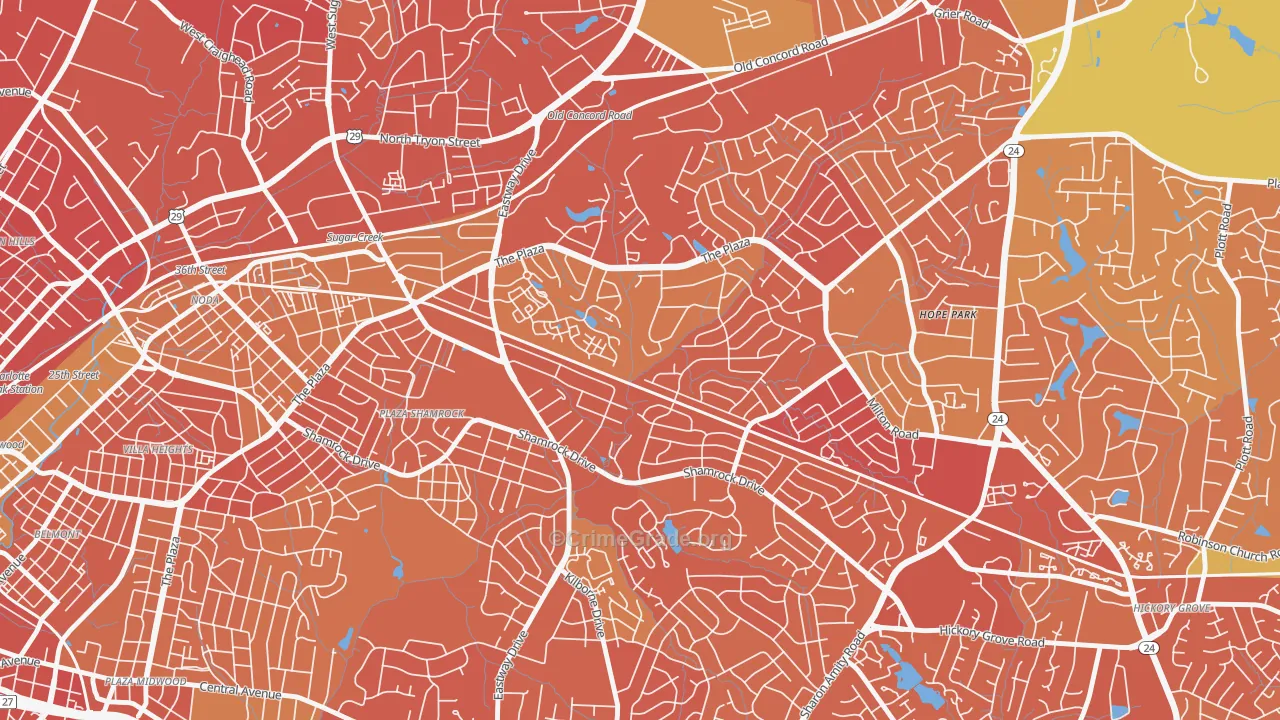 Shannon Park, Charlotte, NC Map of Murder Rates