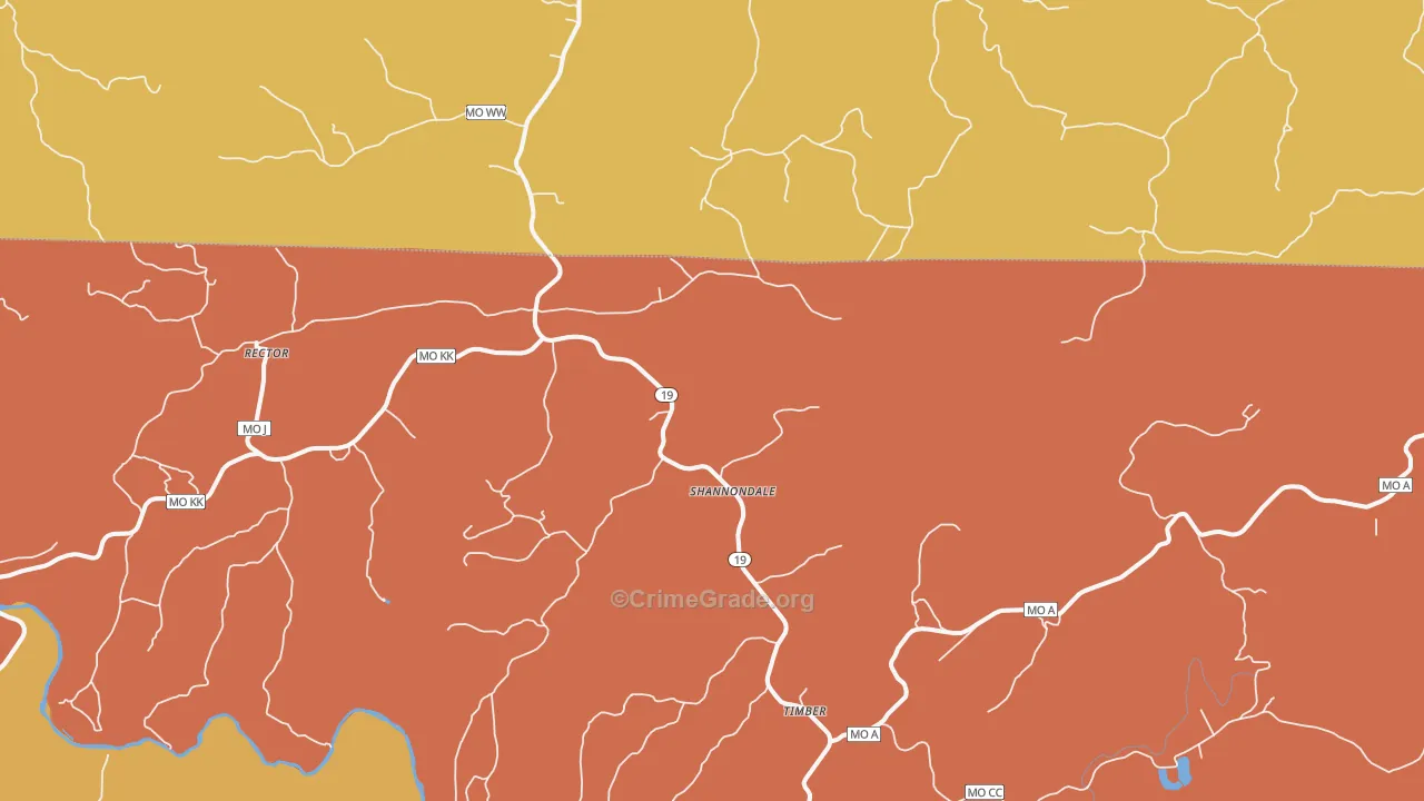 Shannondale, MO Map of Murder Rates