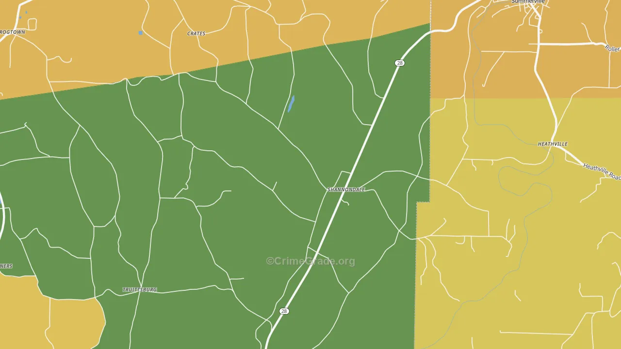 Shannondale, PA Map of Murder Rates