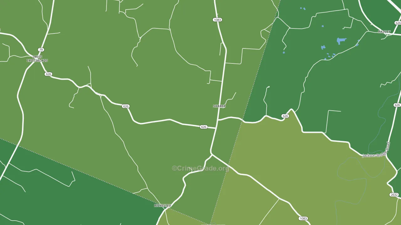 Sharer, KY Map of Murder Rates