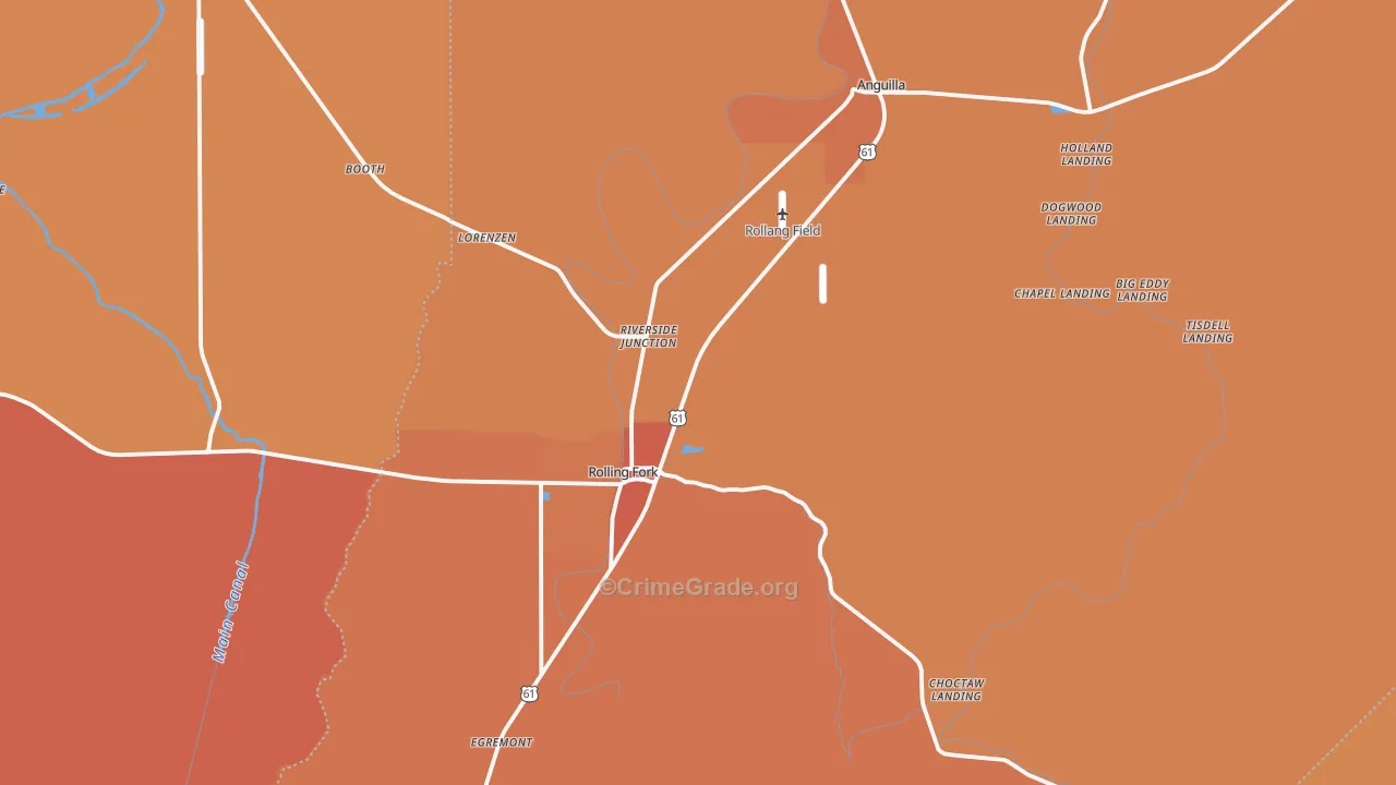 Sharkey County, MS Map of Murder Rates