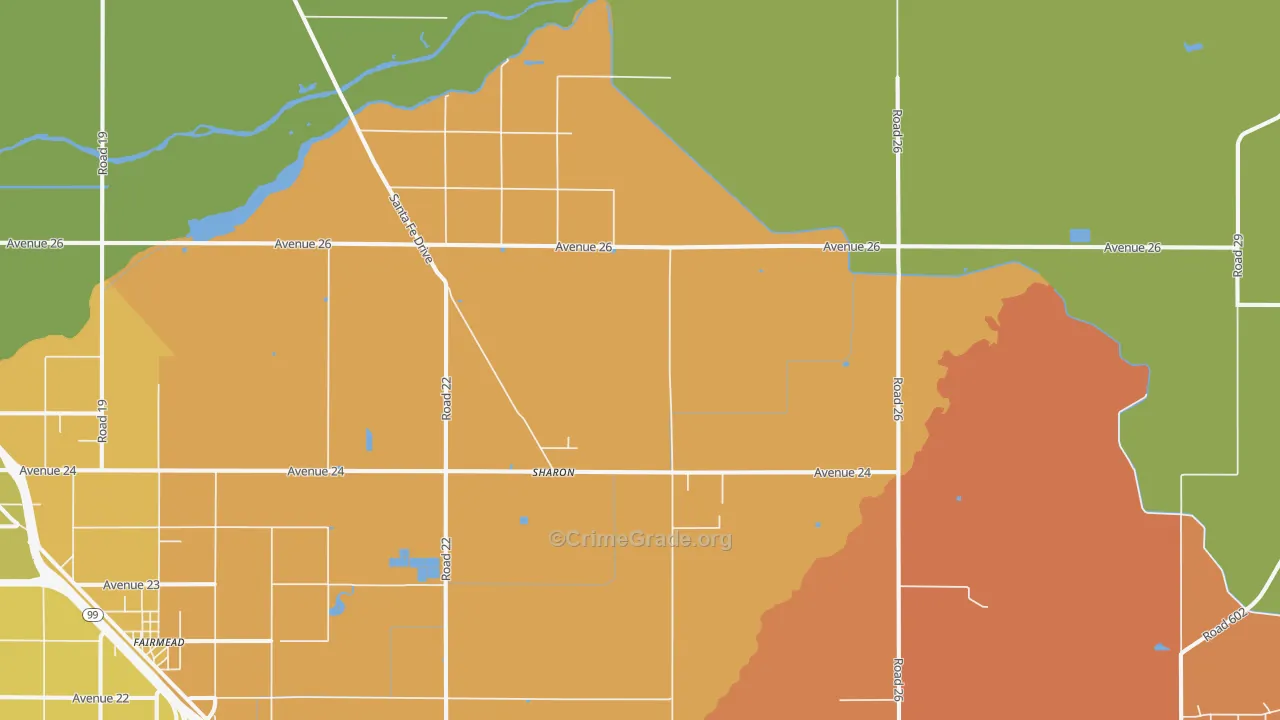 Sharon, CA Map of Murder Rates