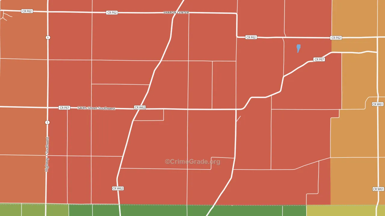 Sharon Center, IA Map of Murder Rates