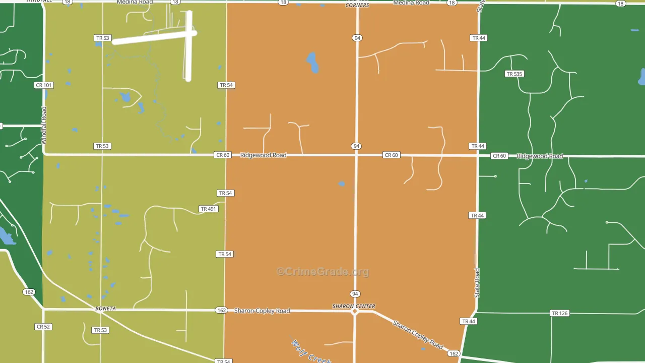 Sharon Center, OH Map of Murder Rates