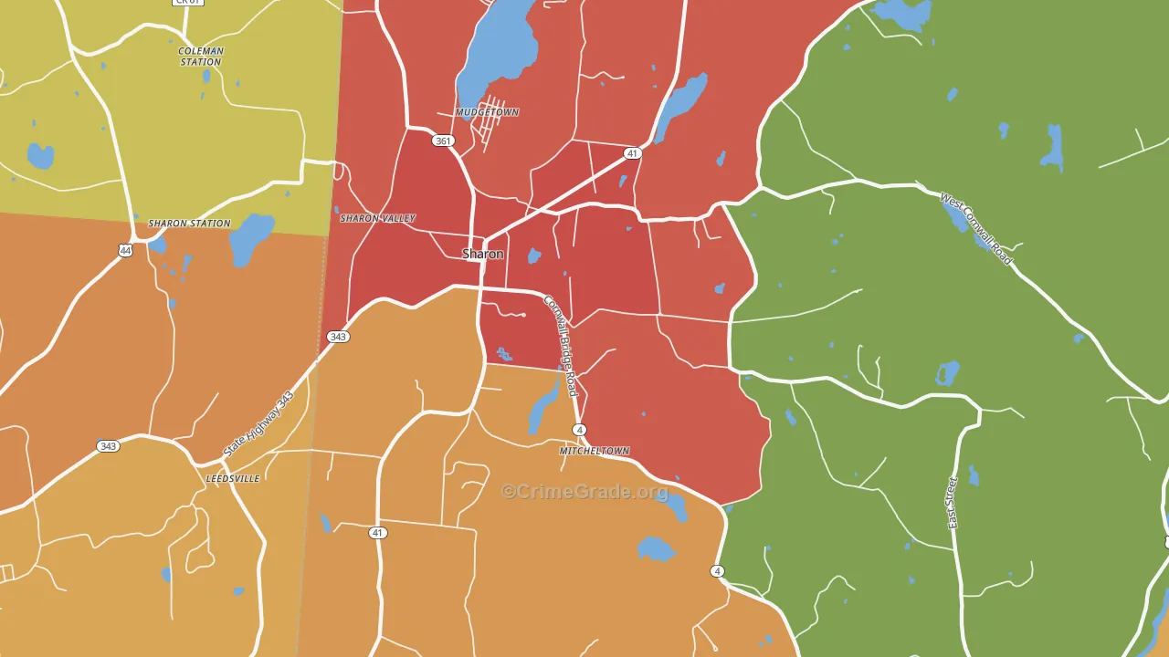 Sharon, CT Map of Murder Rates