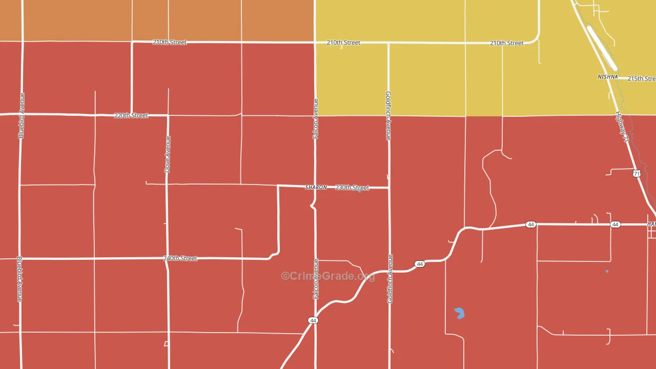 Sharon, IA Map of Murder Rates