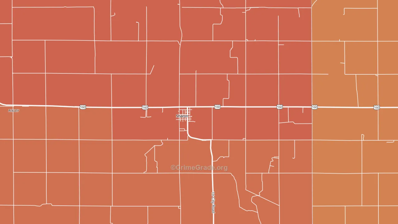 Sharon, KS Map of Murder Rates