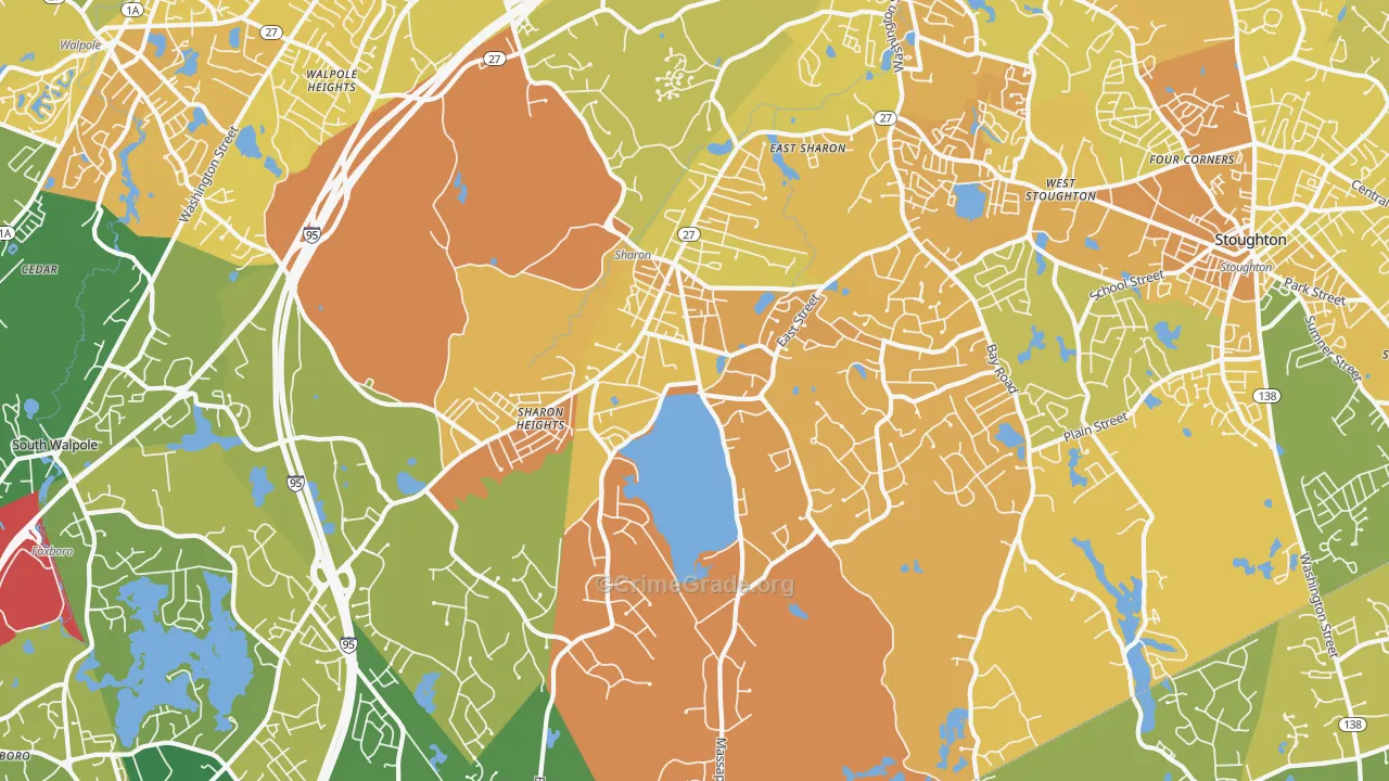 Sharon, MA Map of Murder Rates