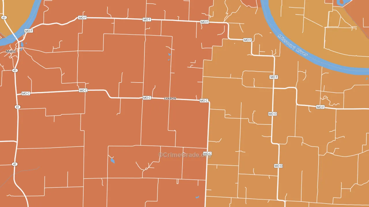 Sharon, MO Map of Murder Rates