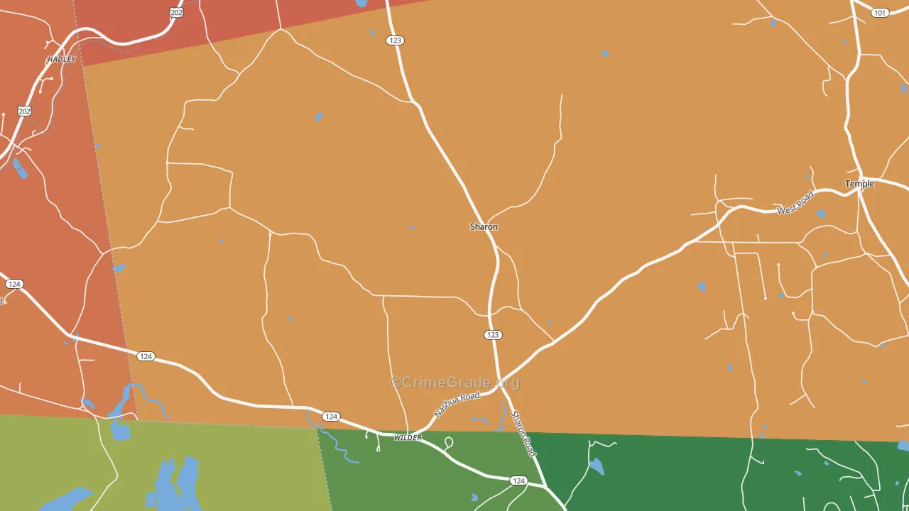 Sharon, NH Map of Murder Rates