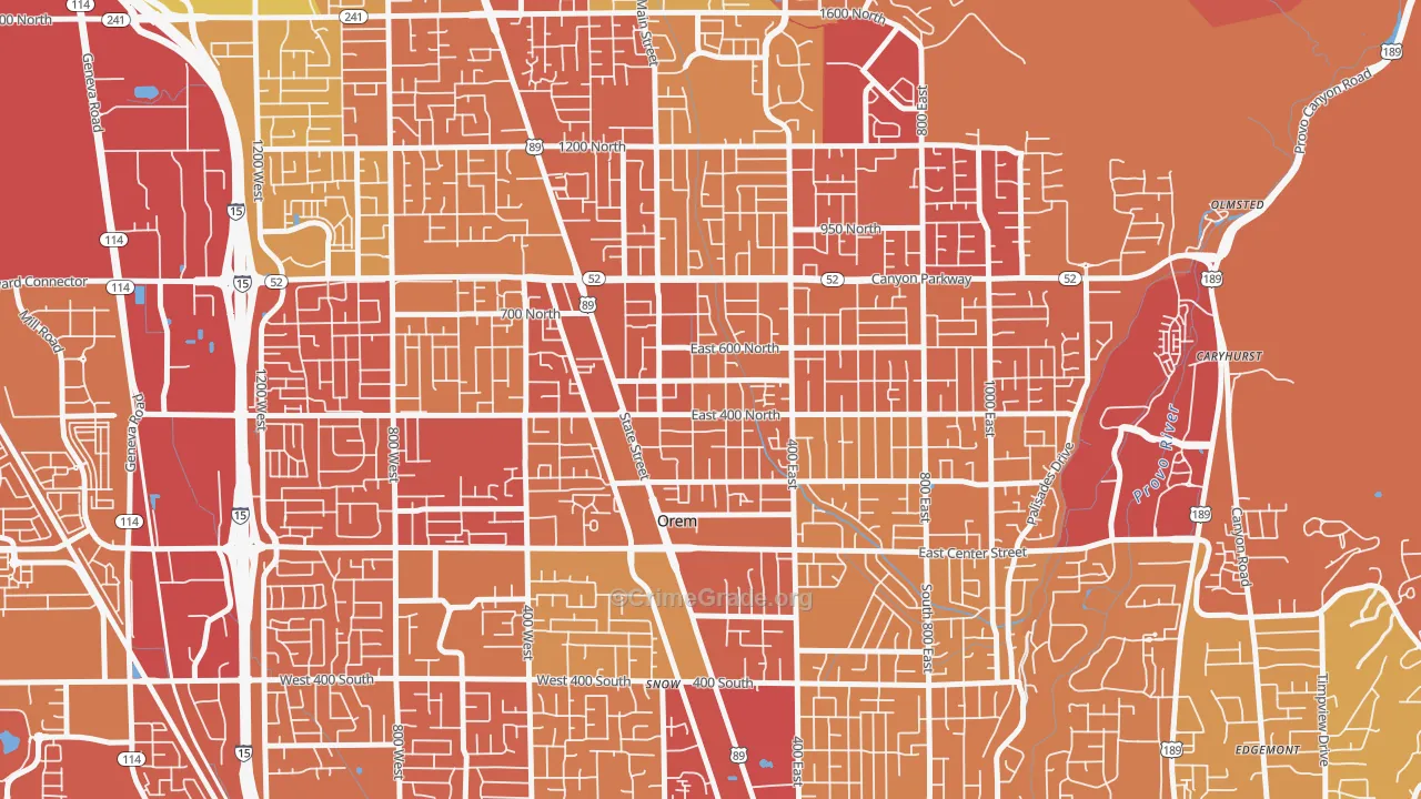 Sharon, Orem, UT Map of Murder Rates