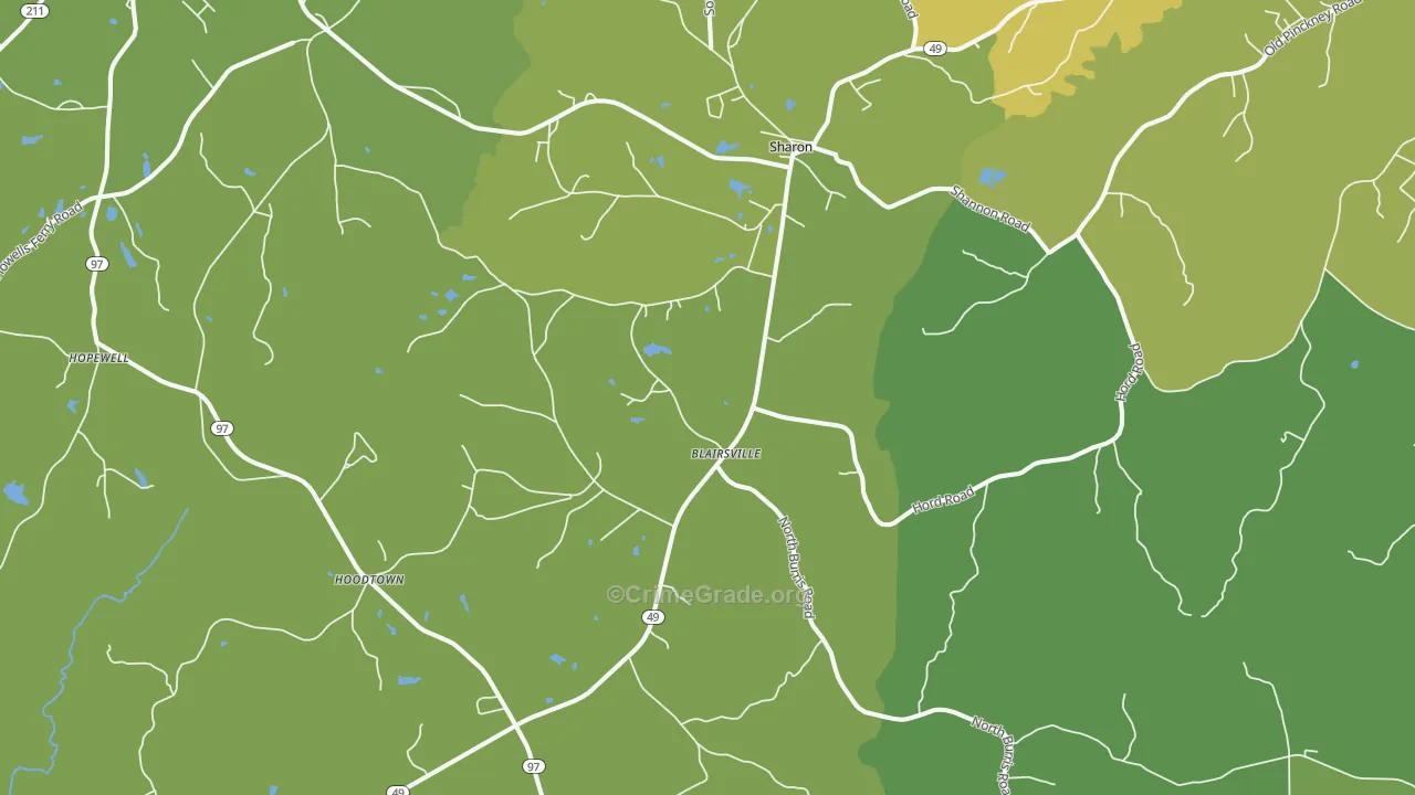 Sharon, SC Map of Murder Rates