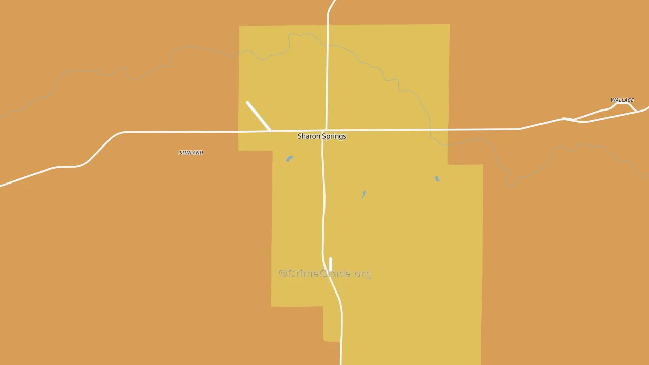 Sharon Springs, KS Map of Murder Rates