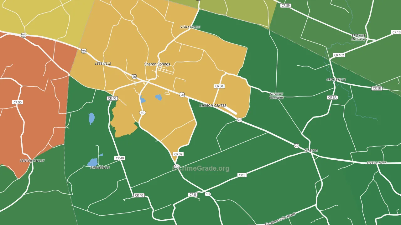 Sharon Springs, NY Map of Murder Rates