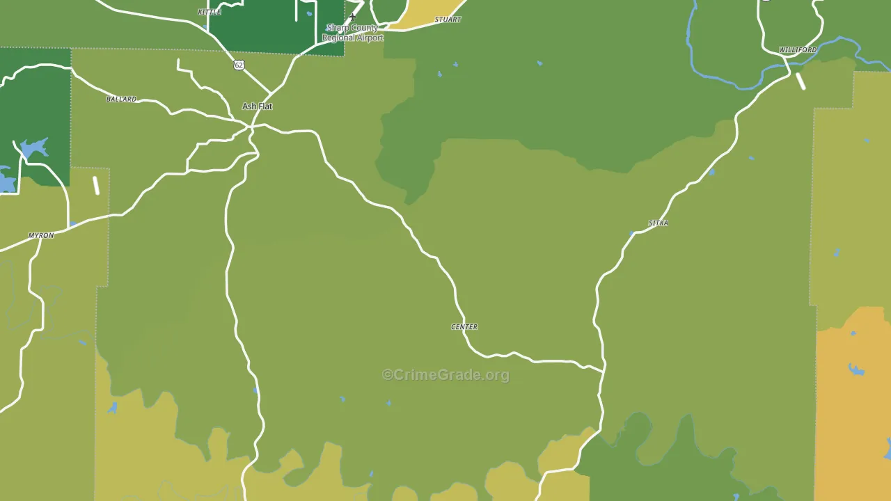 Sharp County, AR Map of Murder Rates