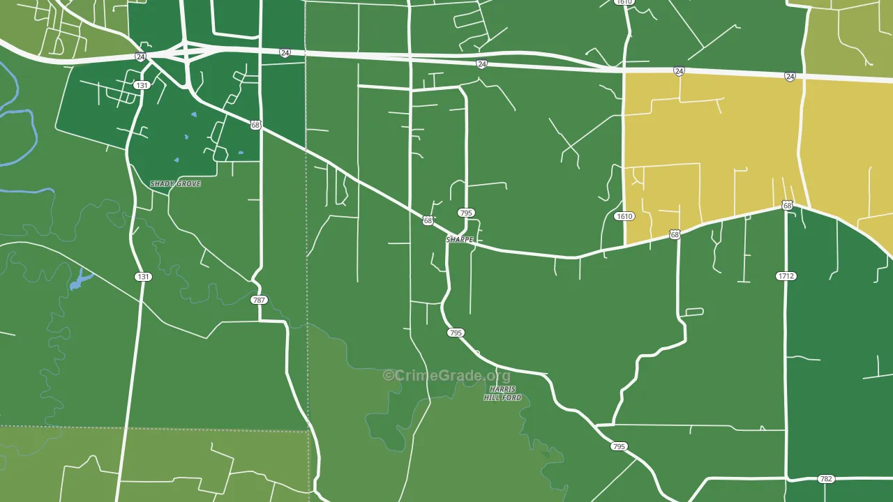 Sharpe, KY Map of Murder Rates