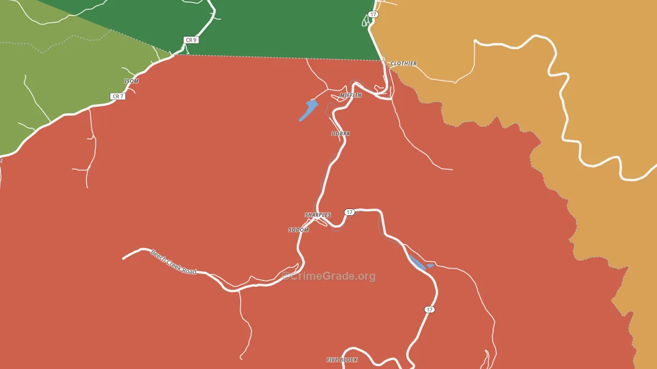 Sharples, WV Map of Murder Rates