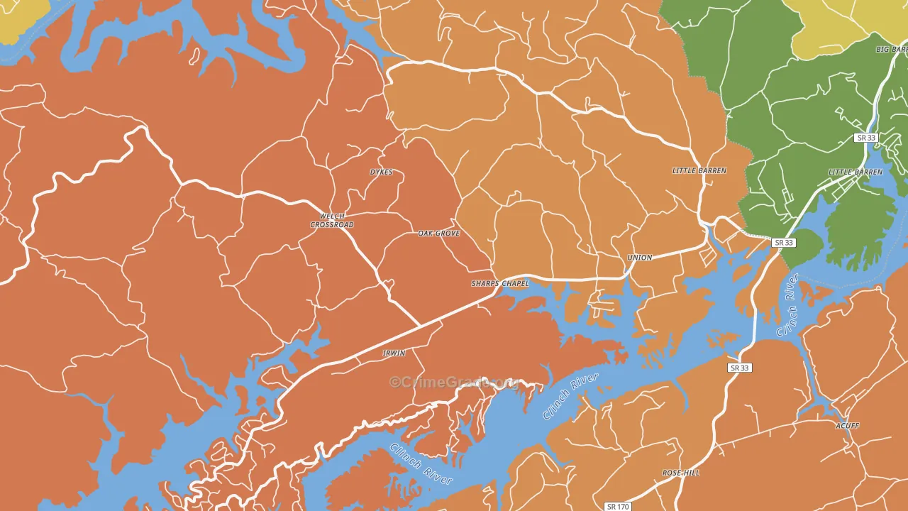 Sharps Chapel, TN Map of Murder Rates