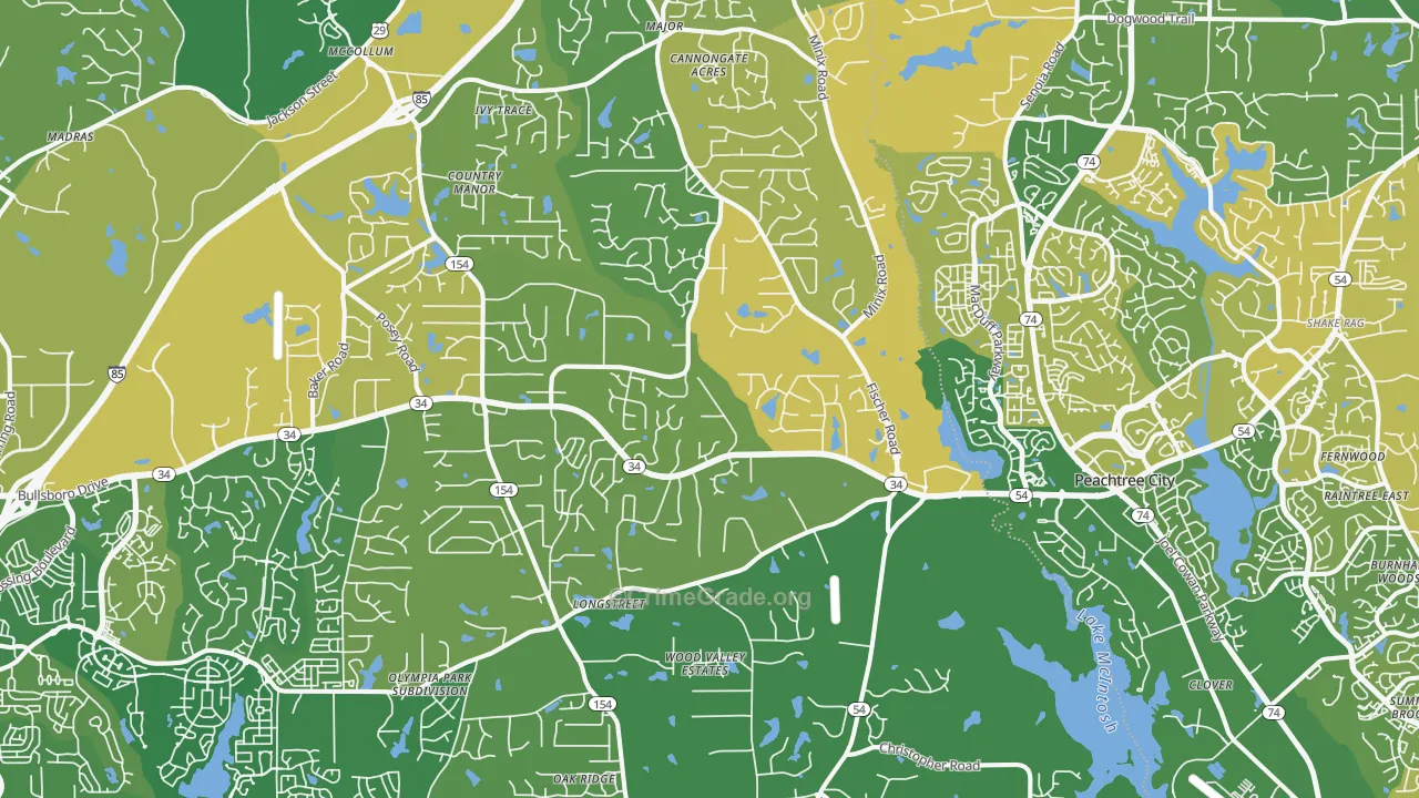 Sharpsburg, GA Map of Murder Rates