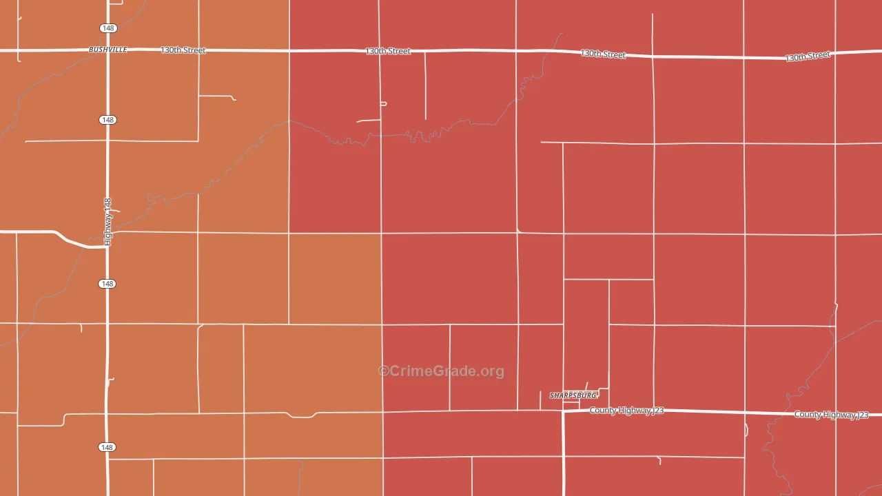 Sharpsburg, IA Map of Murder Rates