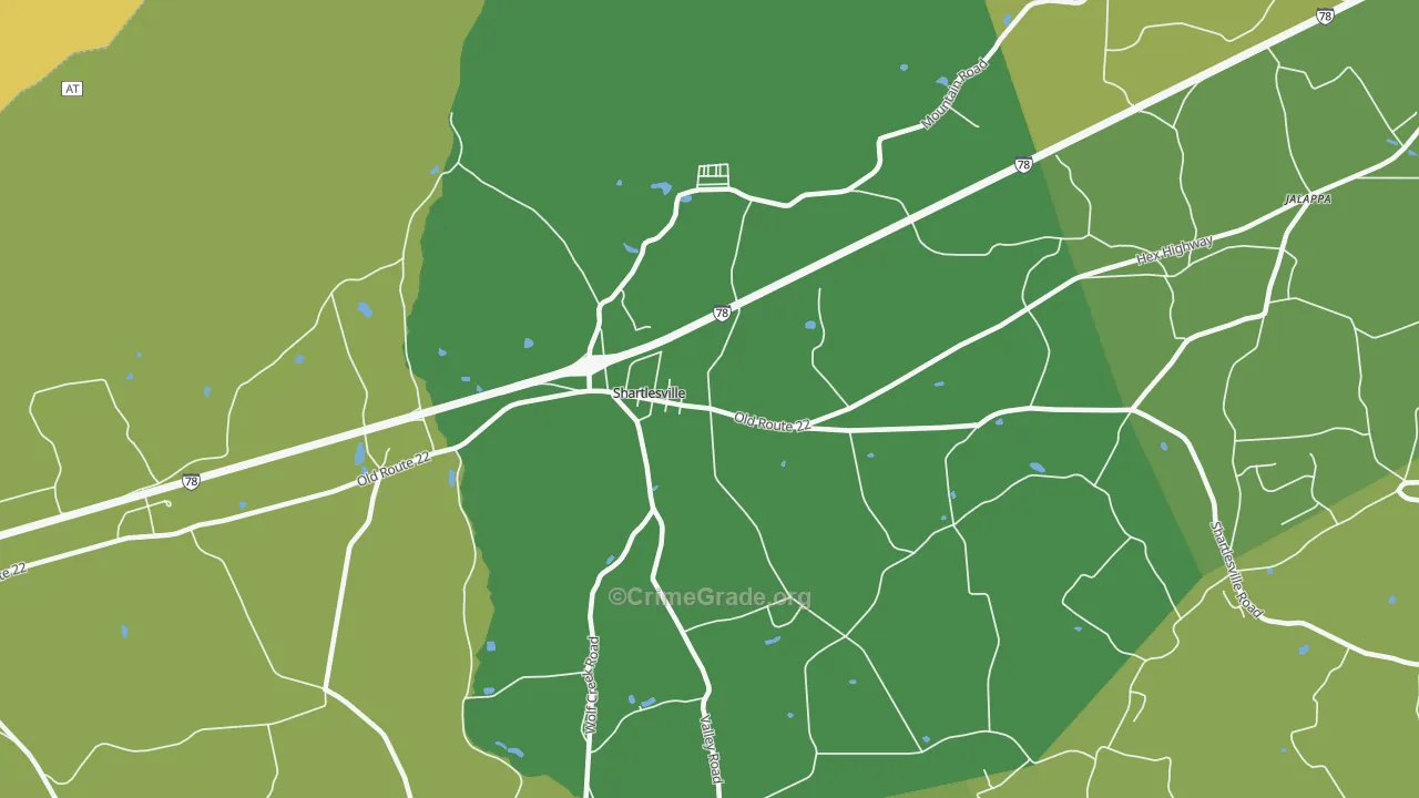 Shartlesville, PA Map of Murder Rates