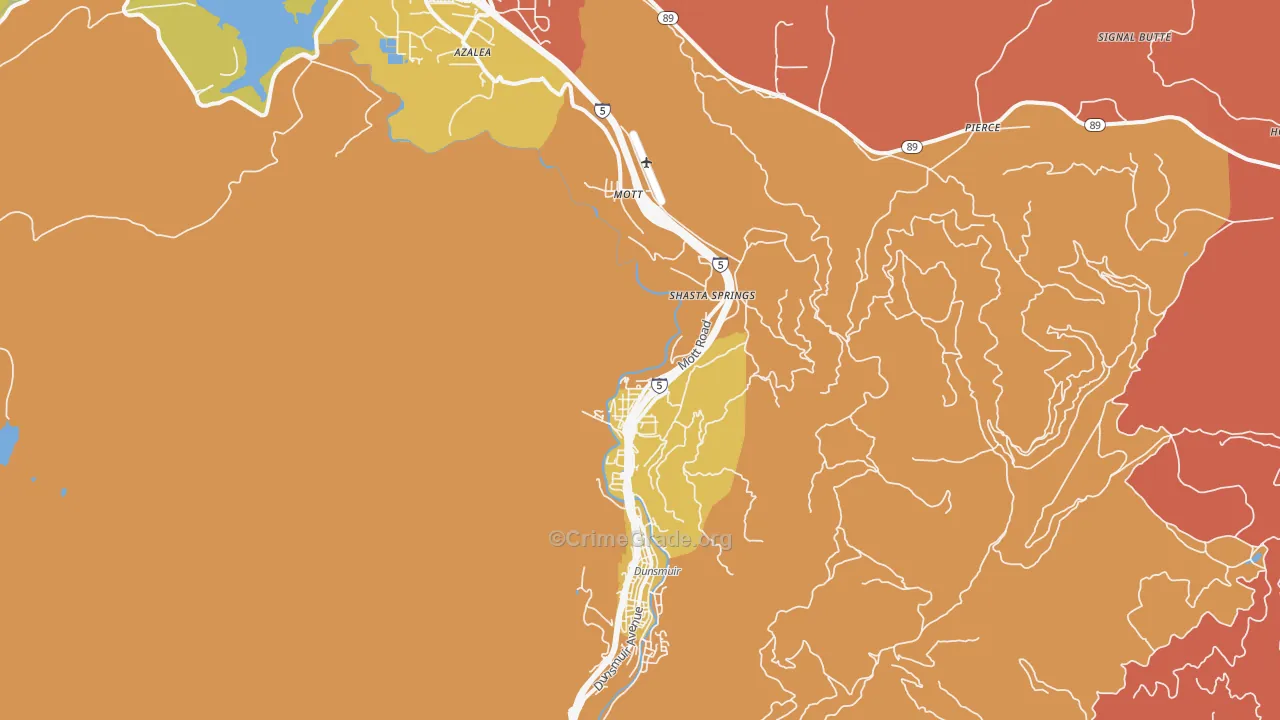 Shasta Retreat, CA Map of Murder Rates