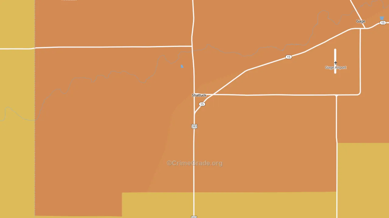 Shattuck, OK Map of Murder Rates