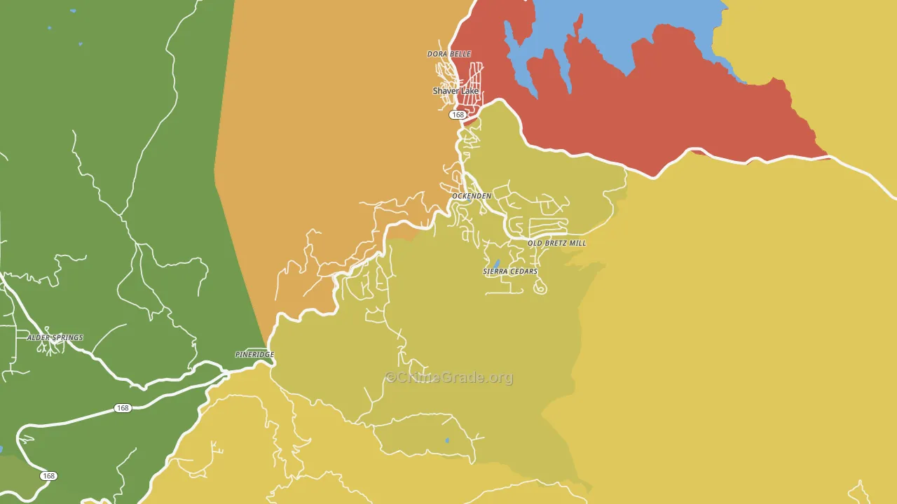 Shaver Lake Heights, CA Map of Murder Rates
