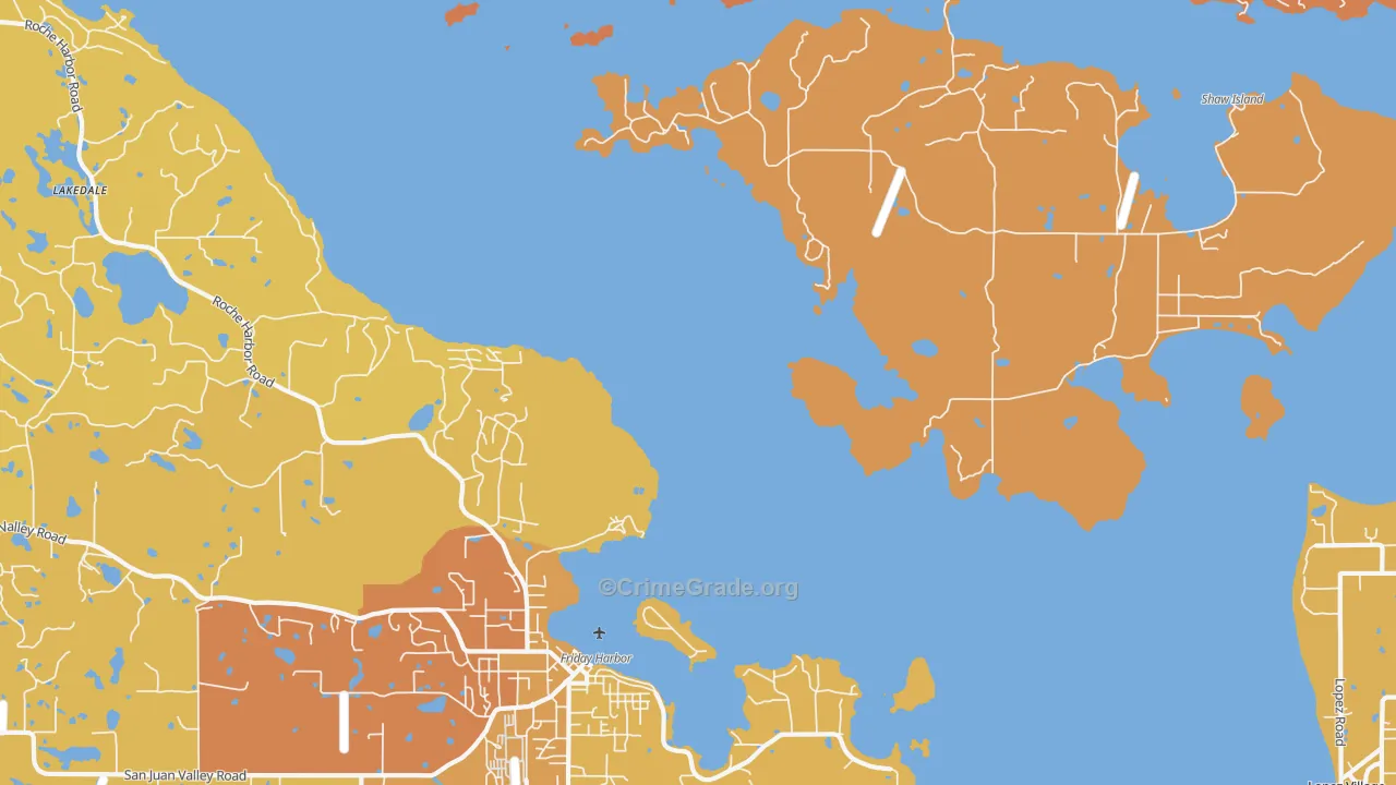 Shaw Island, WA Map of Murder Rates
