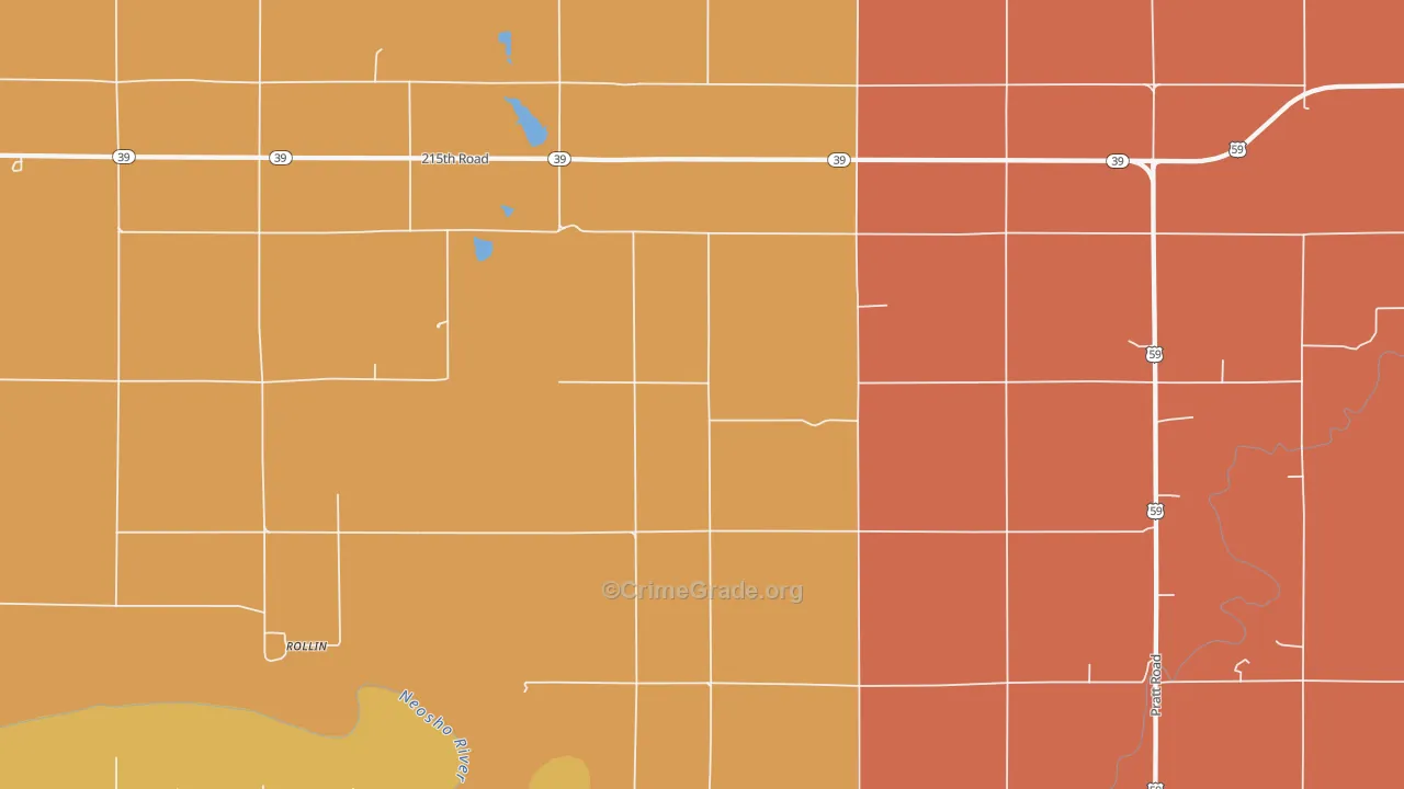 Shaw, KS Map of Murder Rates