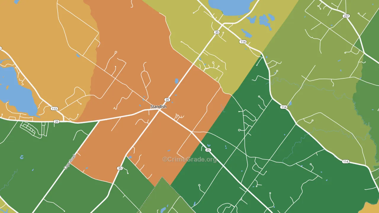 Shaw Mills, ME Map of Murder Rates