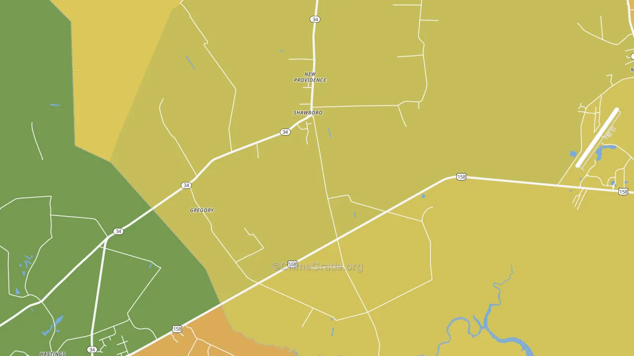 Shawboro, NC Map of Murder Rates