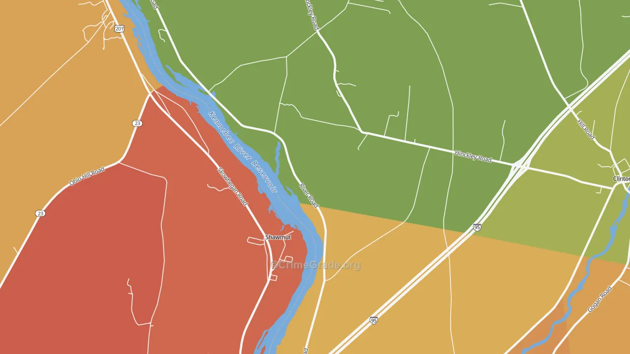 Shawmut, ME Map of Murder Rates