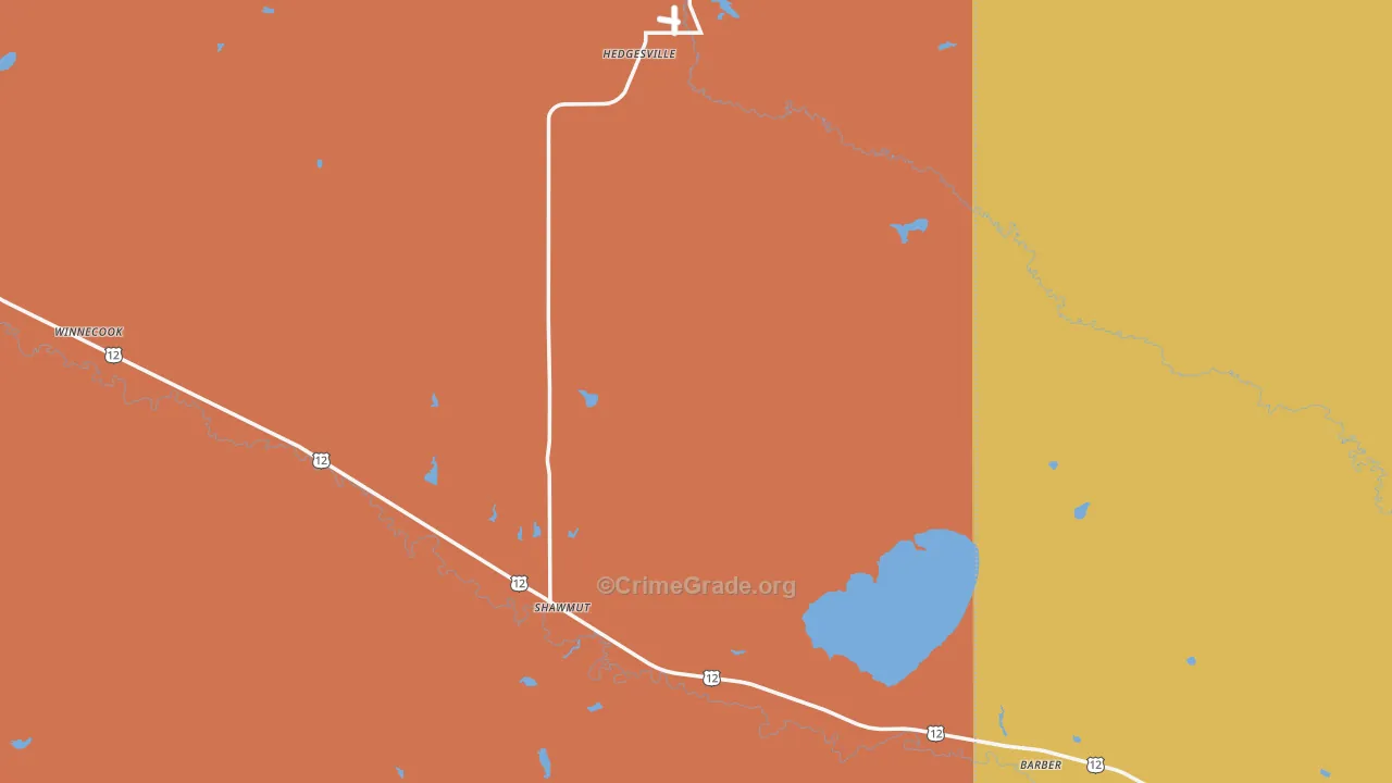 Shawmut, MT Map of Murder Rates