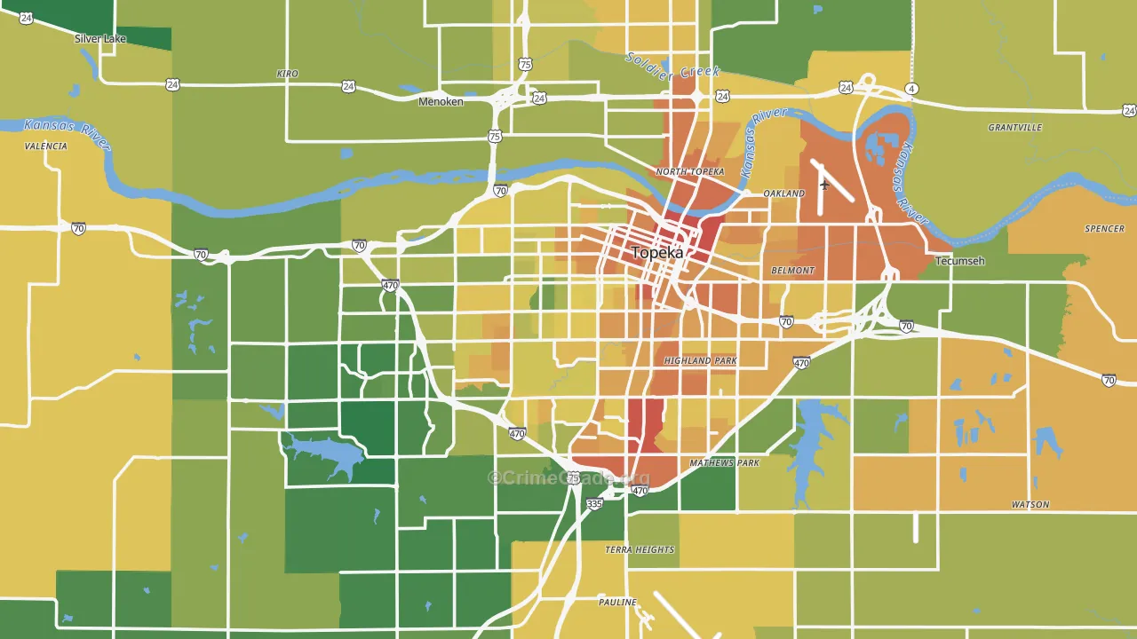 Shawnee County, KS Map of Murder Rates
