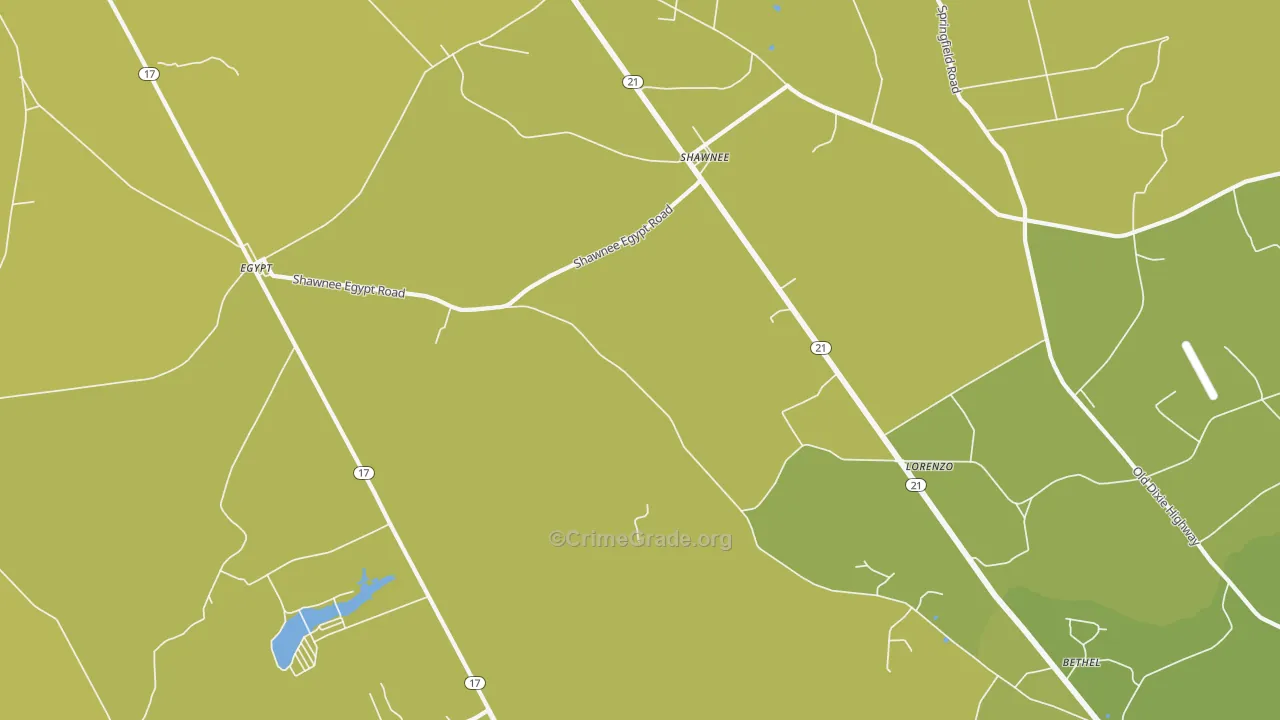 Shawnee, GA Map of Murder Rates