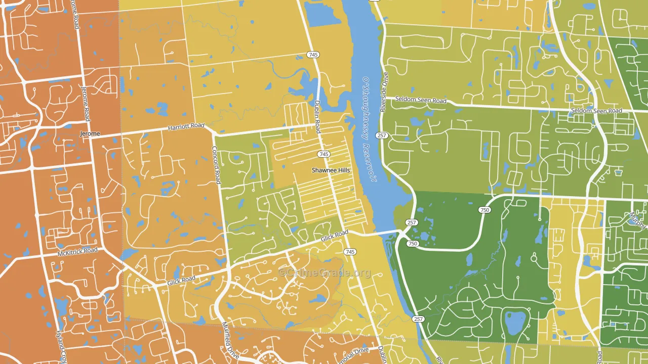 Shawnee Hills, OH Map of Murder Rates