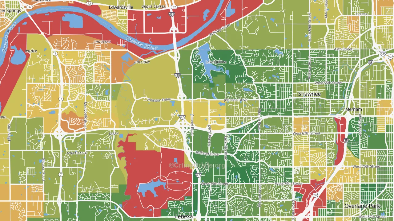 Shawnee, KS Map of Murder Rates