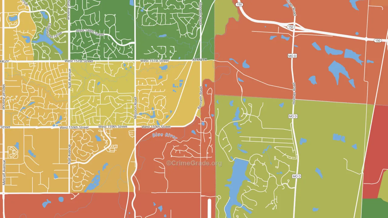 Shawnee Mission, KS Map of Murder Rates