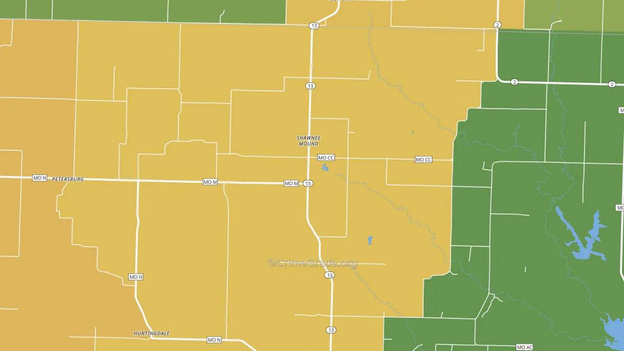 Shawnee Mound, MO Map of Murder Rates