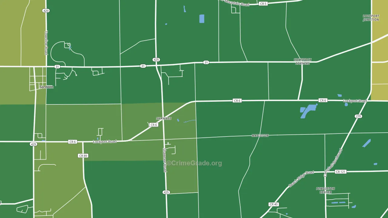 Shawnee, NY Map of Murder Rates
