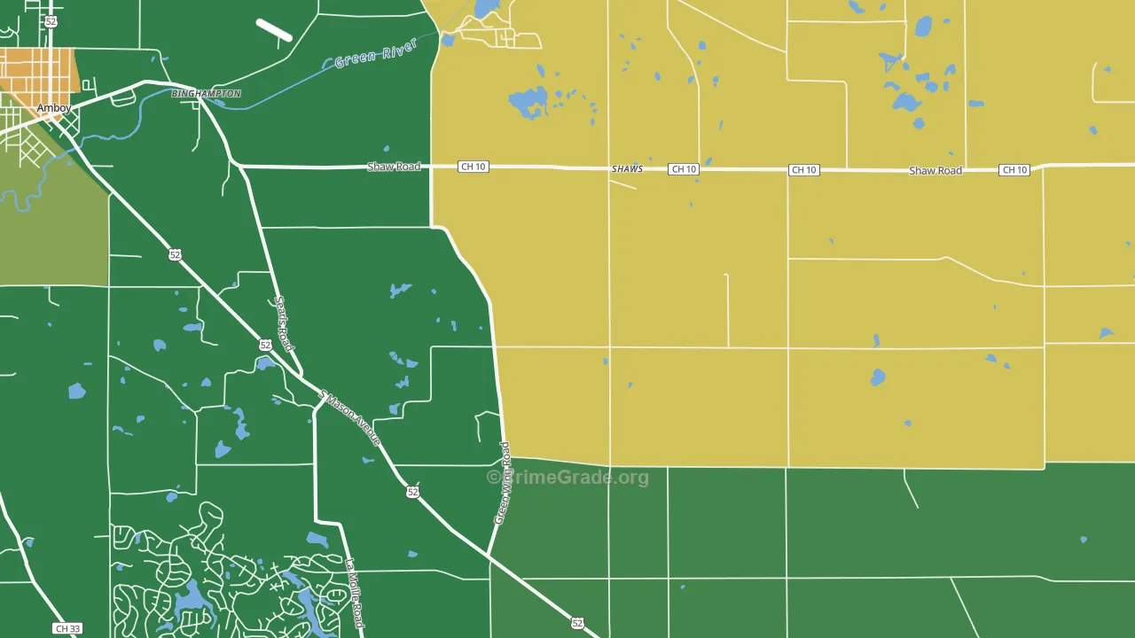 Shaws, IL Map of Murder Rates