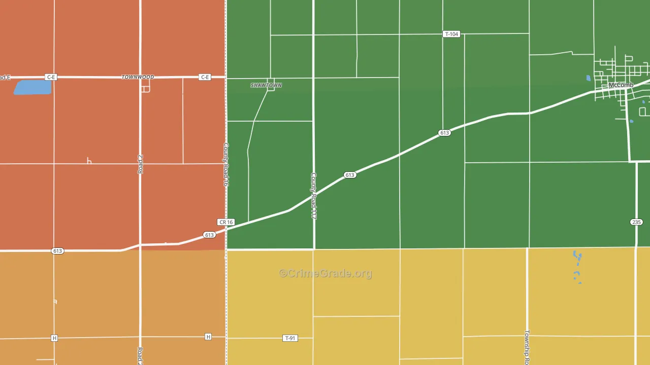 Shawtown, OH Map of Murder Rates