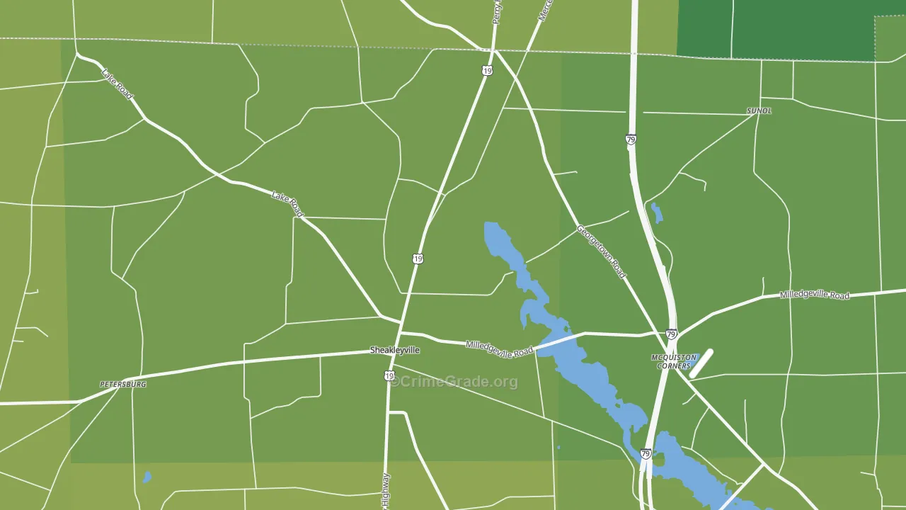 Sheakleyville, PA Map of Murder Rates