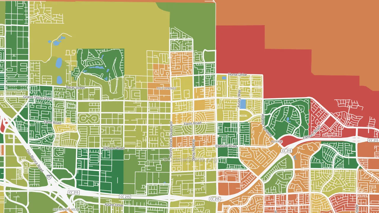 Sheep Mountain, Las Vegas, NV Map of Murder Rates