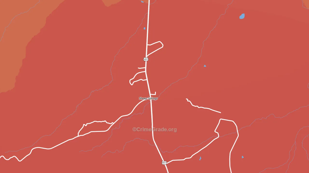 Sheep Springs, NM Map of Murder Rates