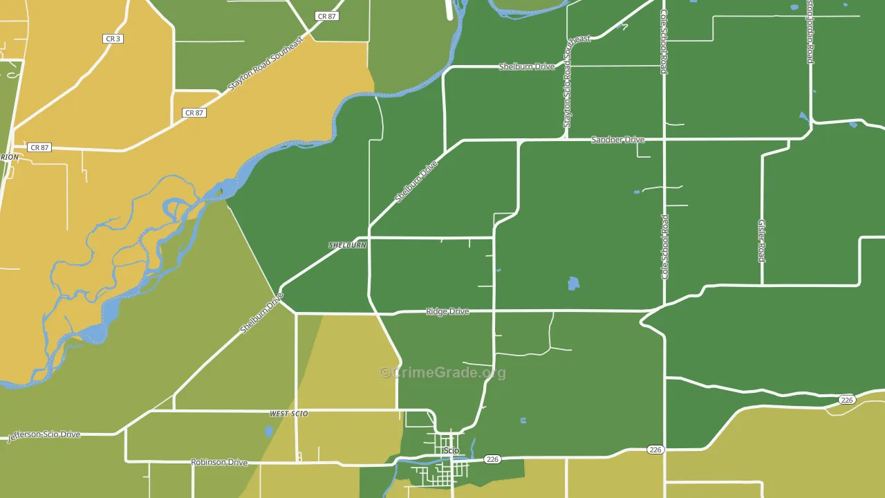 Shelburn, OR Map of Murder Rates