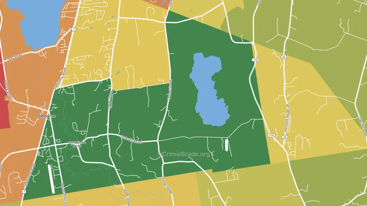 Shelburne Falls, VT Map of Murder Rates